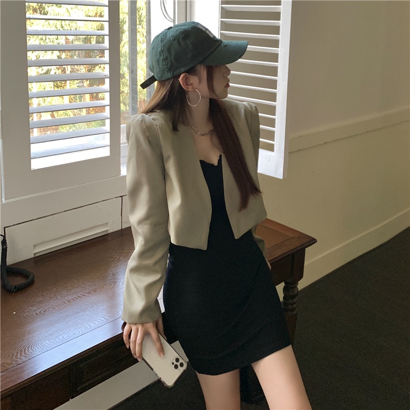 Áo khoác dáng ngắn phong cách mùa thu thời trang thanh lịch cho nữ