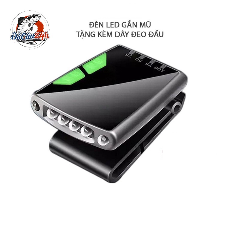 Đèn Kẹp Mũ Cảm Ứng Chống Thấm Nước Dùng Cho Câu Cá, Tặng Kèm Sạc Pin