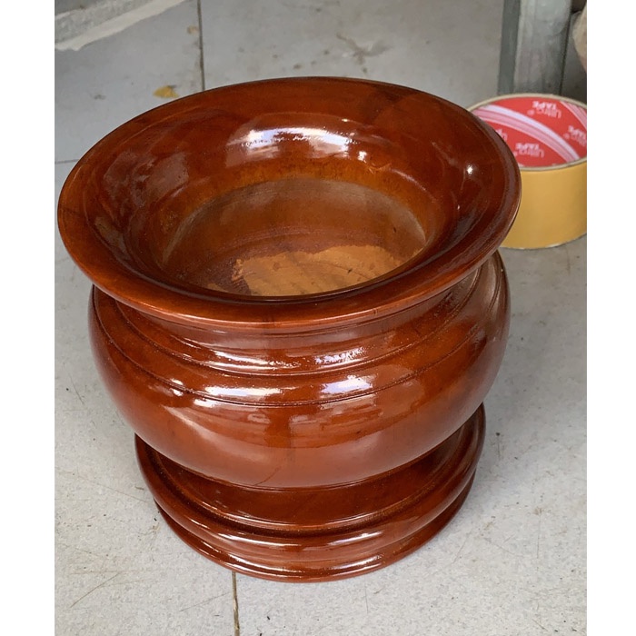 Bát nhang - lư hương gỗ tràm nguyên khối ngang 12cm - 14cm - 16cm - 18cm