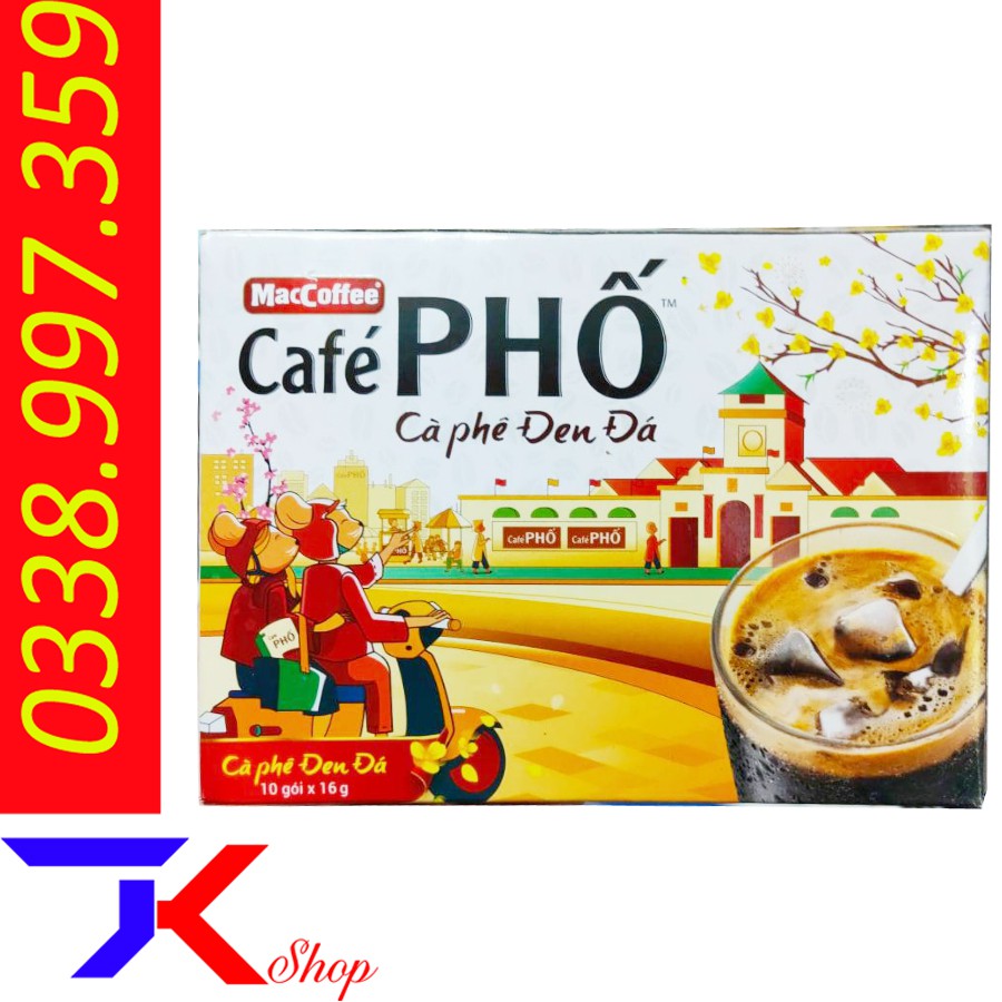 Cà phê đen đá maccoffee café Phố mẫu tết 2020