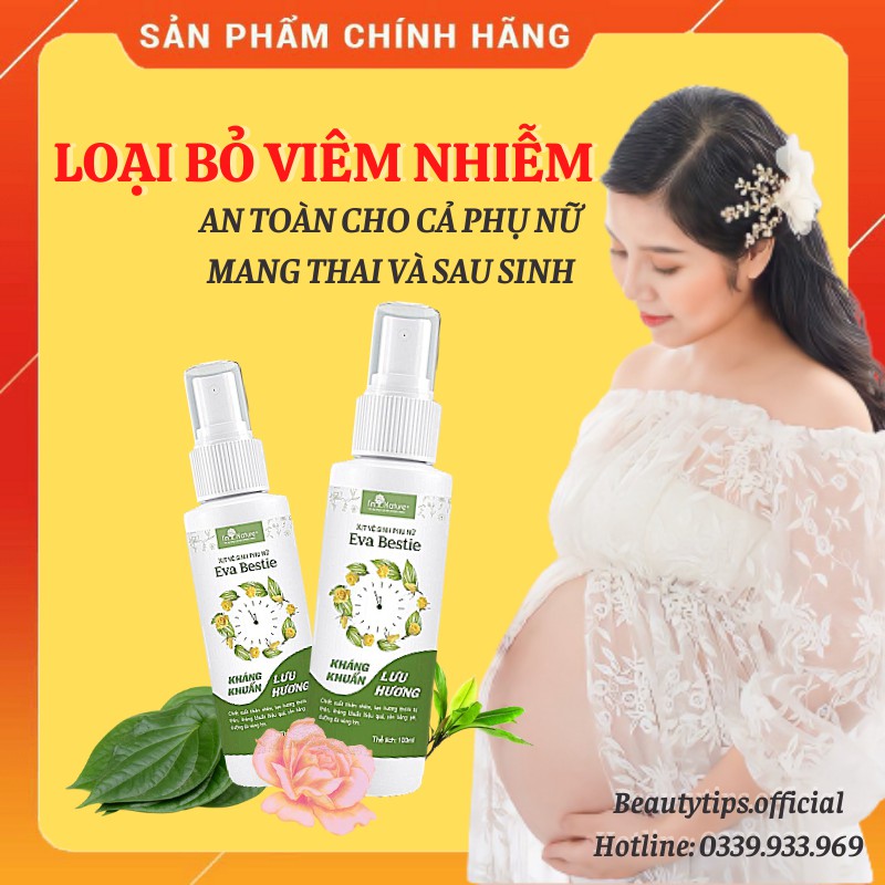 Xịt Khử Mùi Vùng Kín Eva Bestie - Kháng Khuẩn Lưu Hương Quyến Rũ I'm Nature 100ml