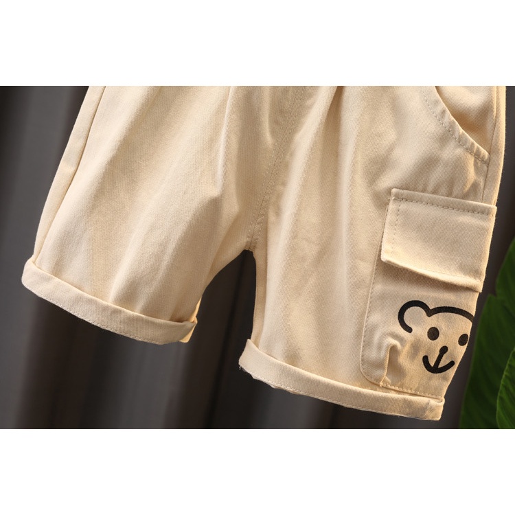 Bộ áo polo tay ngắn phối quần short thời trang cho bé