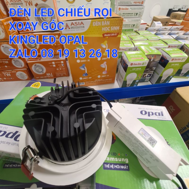 Đèn Led âm trần Xoay Góc KINGLED OPAL Spotlight chiếu rọi chỉnh góc cao cấp. 7W, 10W, 16W, 20W tới 30W.