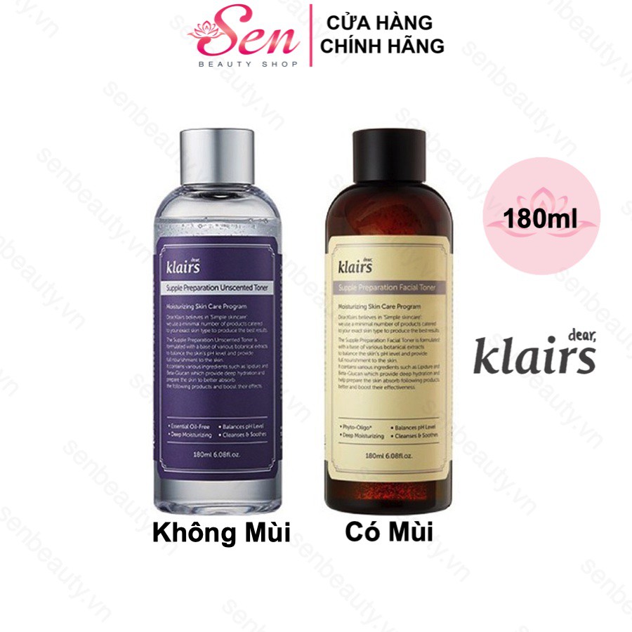 Nước Hoa Hồng Không Cồn Dưỡng Ẩm Và Làm Mềm Da Dear Klairs Supple Preparation Facial Toner 180ml