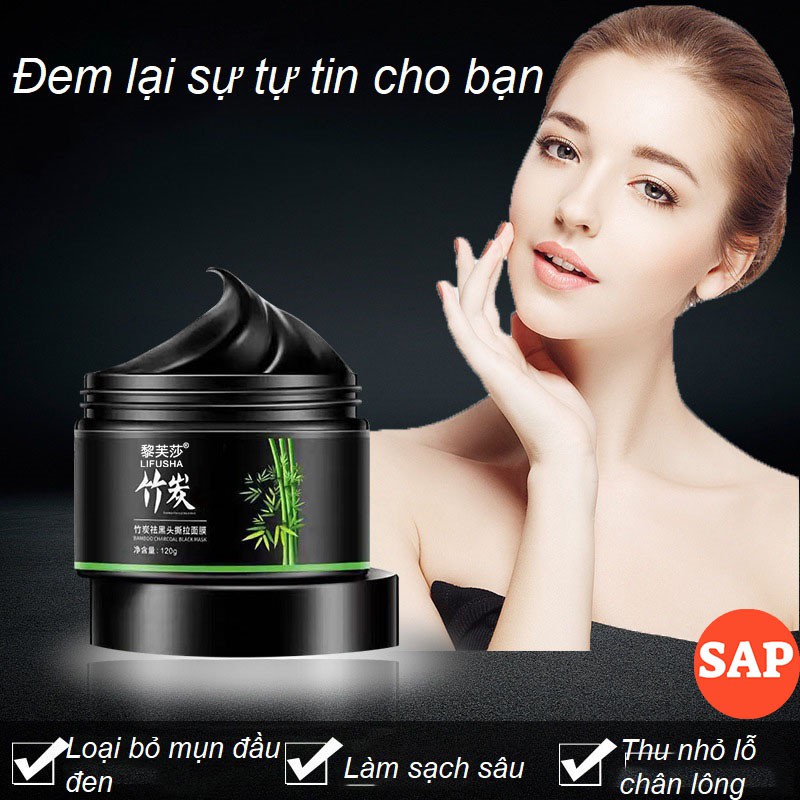 Mặt Nạ Lột Mun Đầu Đen, Thu Nhỏ Lỗ Chân Lông,Hút Sạch Mụn Cám, Thải Độc Chì Sáng Da Từ Than Tre Hiệu Quả