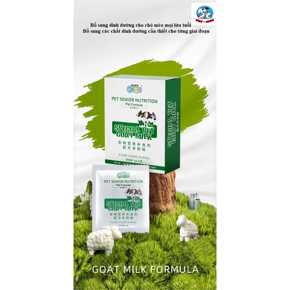 Bột Sữa Dê Cho Chó Mèo Thú Cưng Bổ Sung Canxi, Vitamin Dinh Dưỡng Cho Mèo