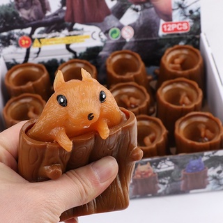 SÓC NÂU dẻo siêu kute Squishy hình SÓC NÂU TRỐN TRONG GỐC CÂY GUDETAMA mẫu mới 2021 đáng yêu