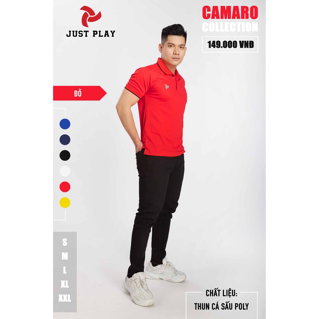 Áo Thun Polo Just Play Camaro Đỏ - ViKi Sport