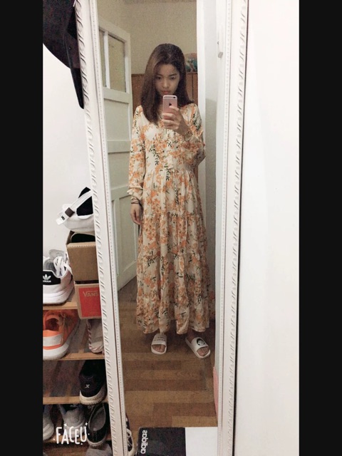 Đầm maxi zara màu thanh nhã xinh đẹp
