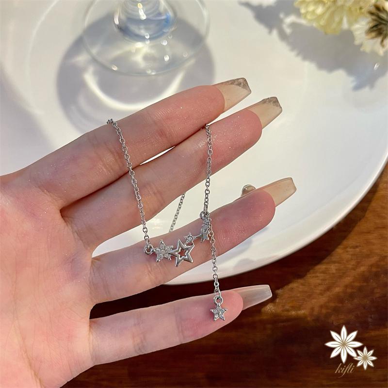 【kifli】Vòng cổ Mặt Ngôi Sao Đính Đá Zircon Sang Trọng Phong Cách Hàn Quốc Dành Cho Nữ