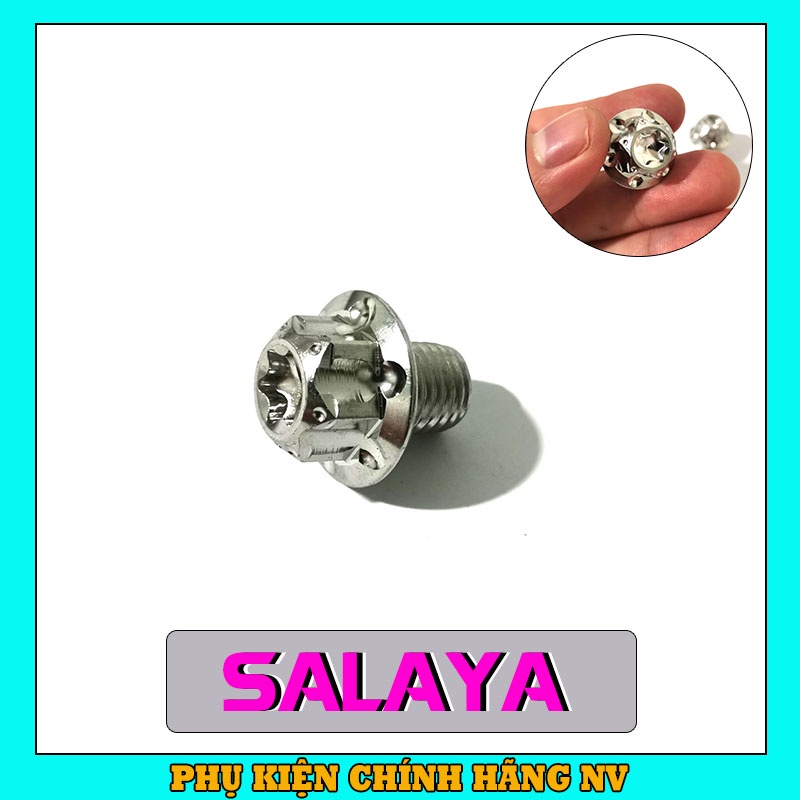 Ốc chân kính Salaya 10li15 đầu dù inox 304 gắn chân gương xe máy cho Winner X, Wave, Sirius, Exciter 150,....