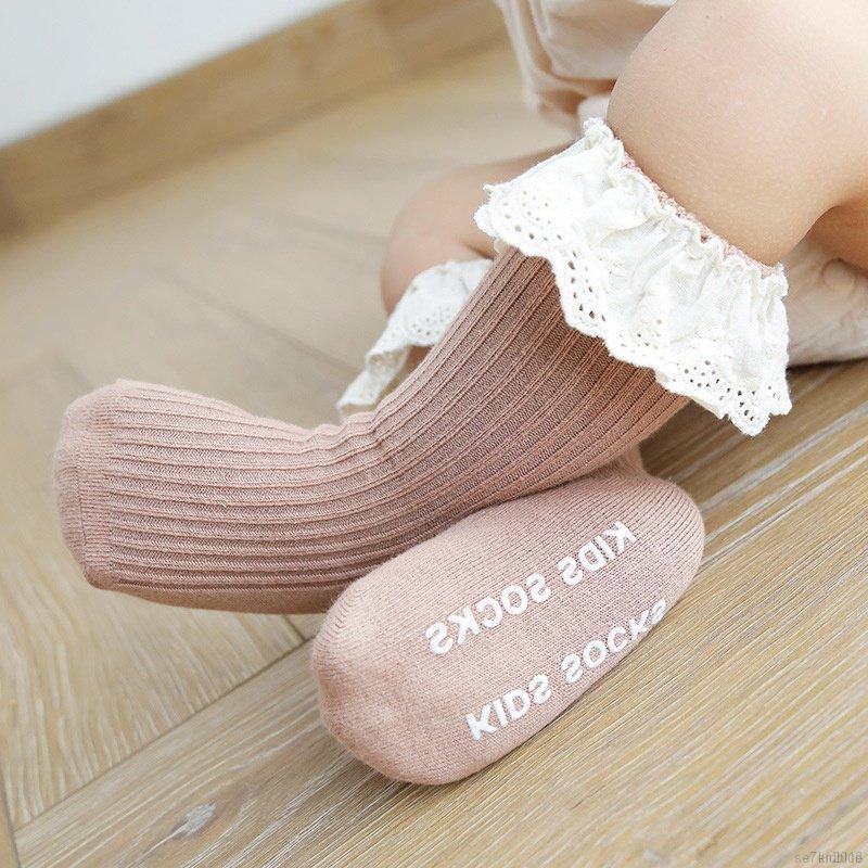 Tất Dài Phối Ren Xinh Xắn Cho Bé Gái
