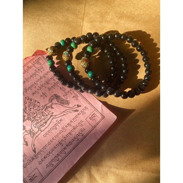 Vòng đá bình an Tây Tạng vòng có hạt đá turquoise