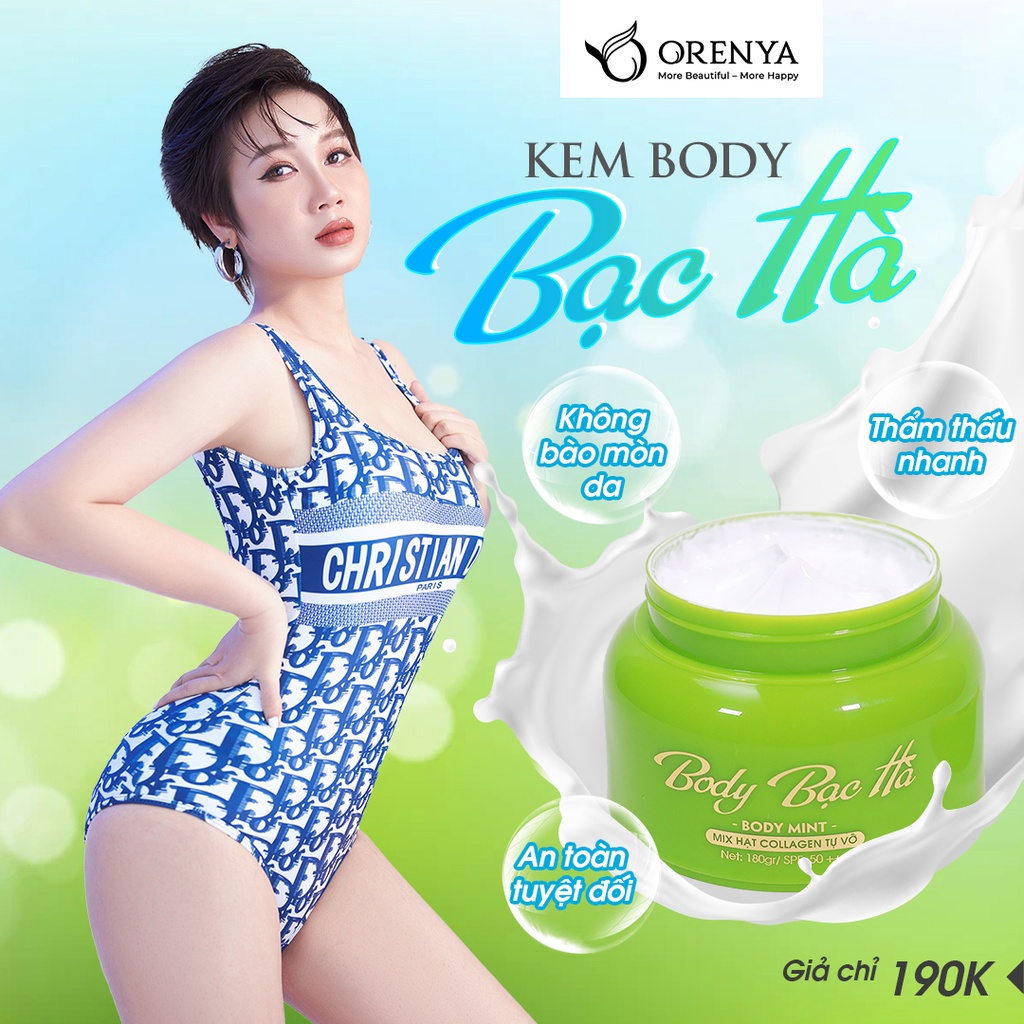 Kem Body Bạc Hà  - Body Mint Dưỡng Trắng da, thấm nhanh, không bết dít