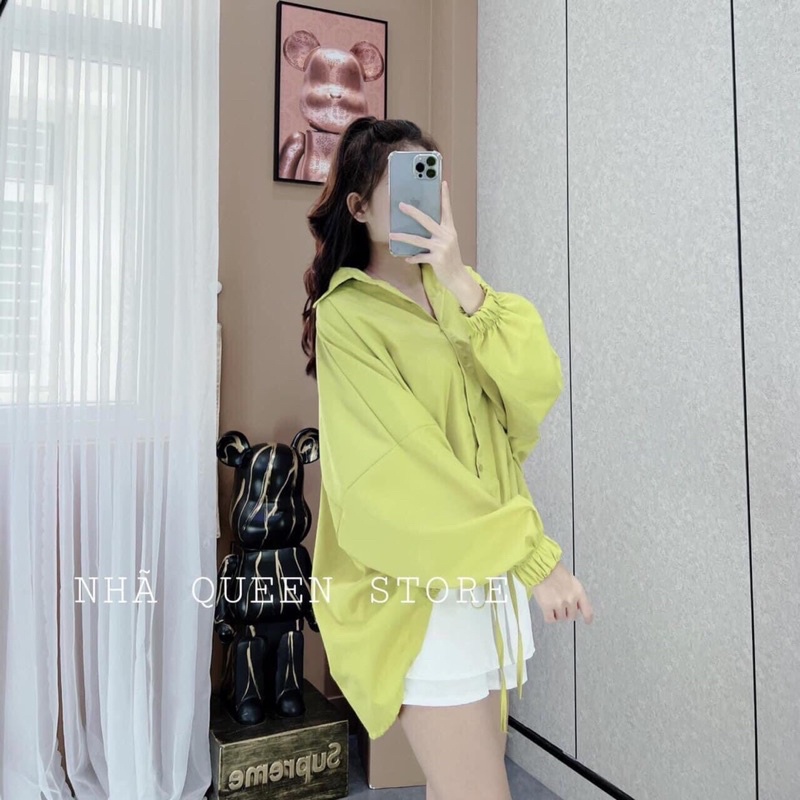 Áo sơmi đũi xanh chuối