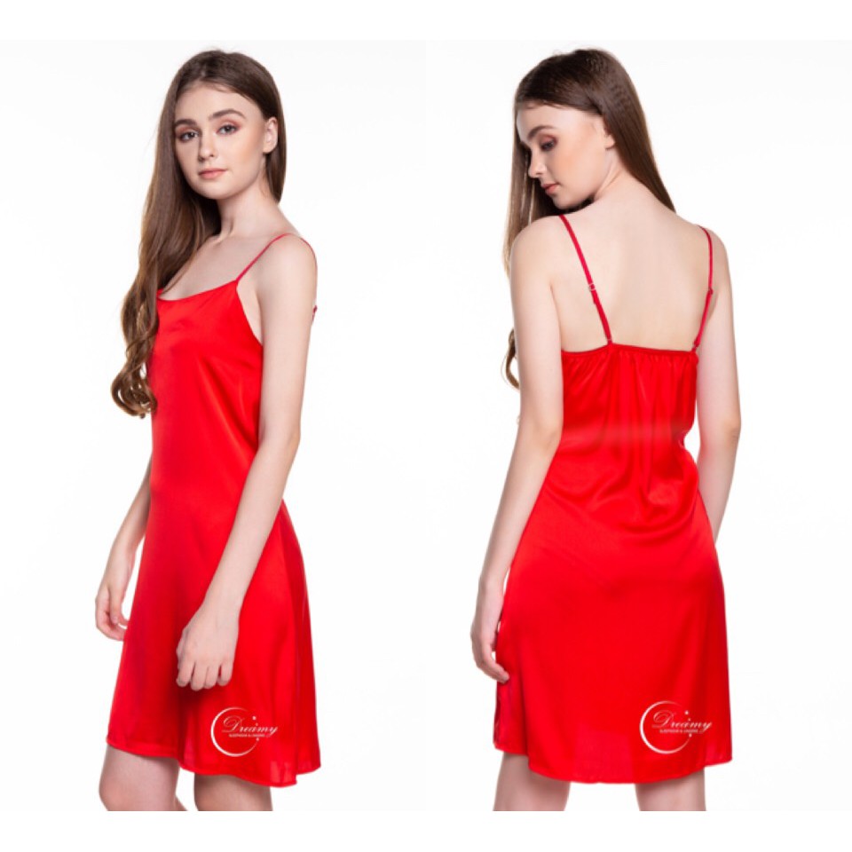 Đầm ngủ hai dây mặc nhà lụa mềm mịn, đồ ngủ nữ 2 dây mùa hè siêu mát dáng suông basic DREAMY VS04