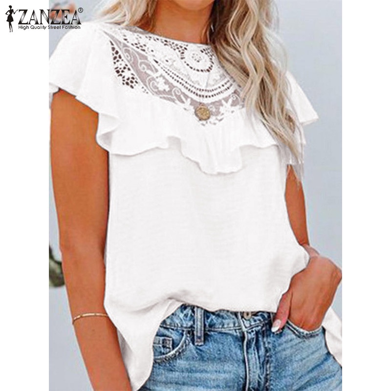 Áo ZANZEA không tay phối ren phong cách vintage thời trang dành cho nữ