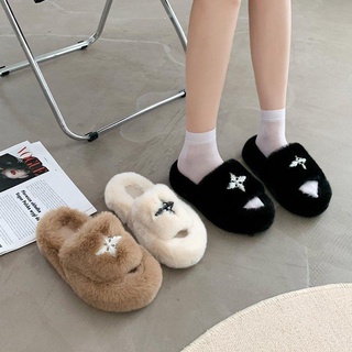 Dép Cotton Chống Trượt Quai Chéo Thời Trang Thu Đông Cho Nữ