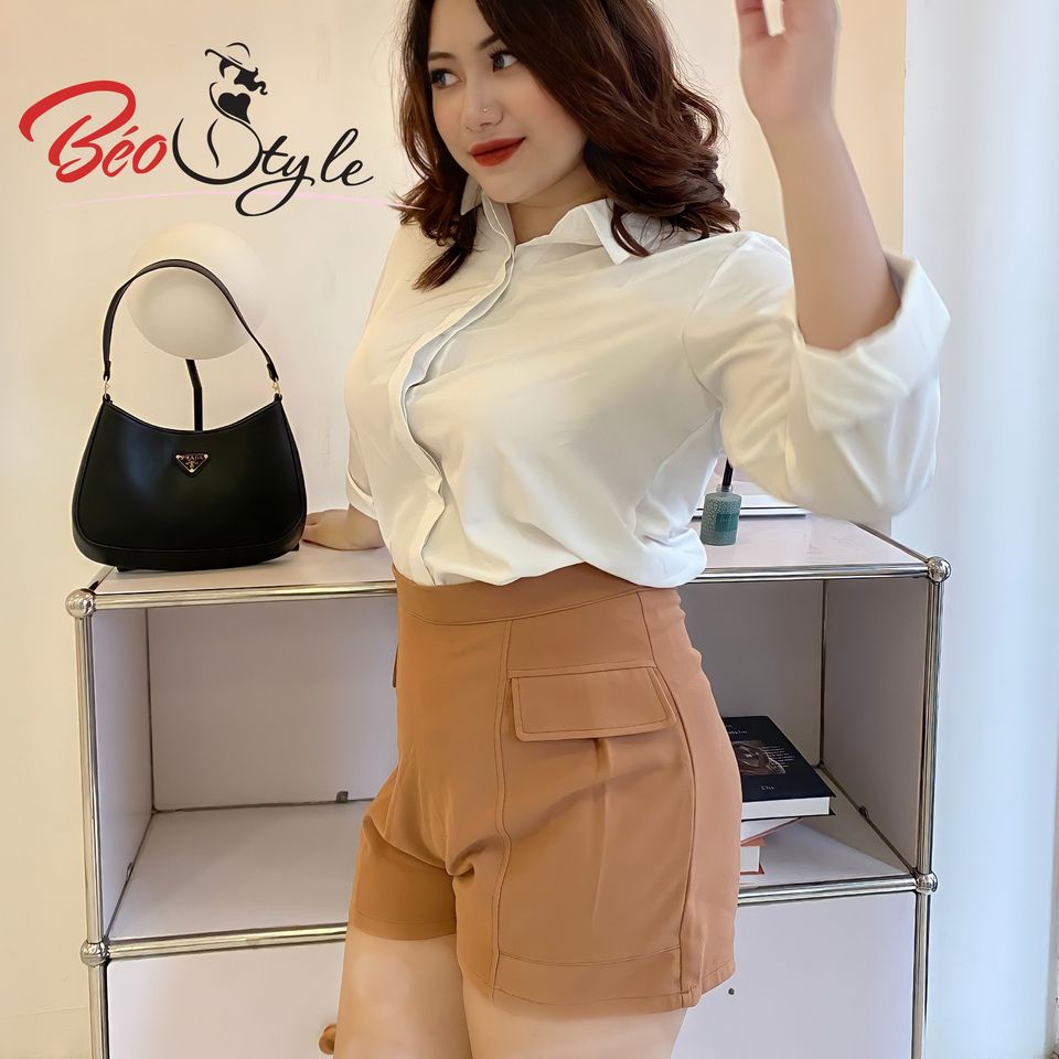 Quần short bigsize nữ QSBS006 - Quần sooc đùi bigsize kiểu cho người béo mập 55-100KG - Đi chơi, đi tiệc, dạo phố