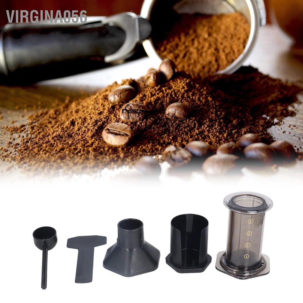 Virgina056 Máy pha cà phê French Press nhỏ giọt kiểu châu Âu di động cho du lịch tại nhà Màu nâu