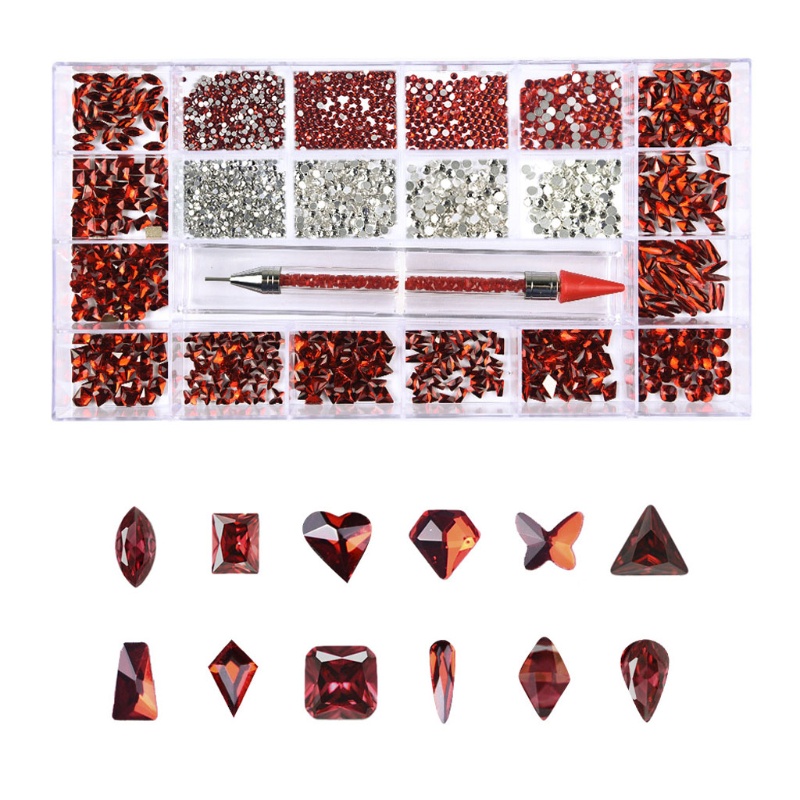 Bộ Đá Pha Lê AB Nhiều Hình Dạng Dùng Trang Trí Móng Tay Nghệ Thuật