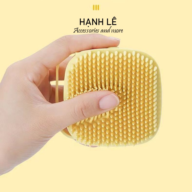 Cọ tắm Massage Silicon có khay chứa sữa tắm dầu tắm tiện lợi giúp tẩy tế bào chết và thư giãn trong lúc tắm