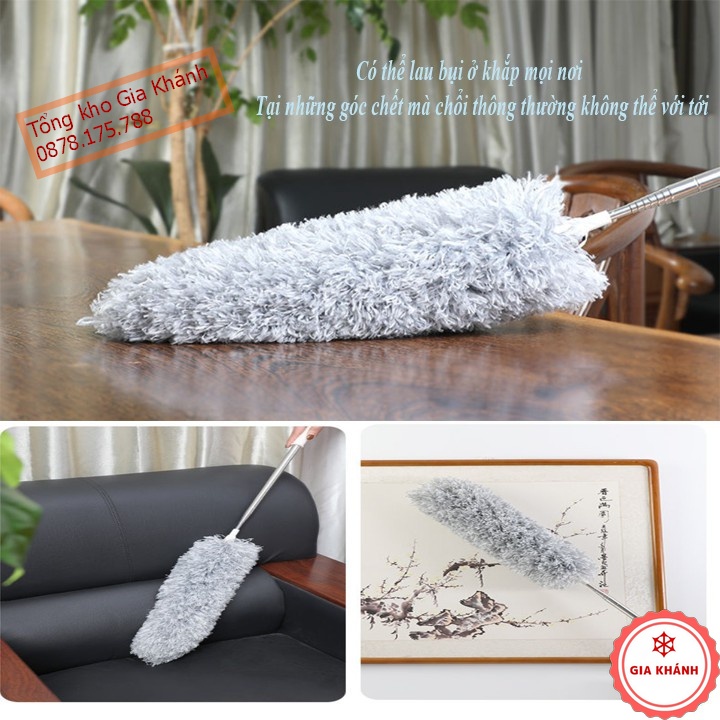 Chổi Quét Trần Gấp Gọn, Lau Bụi, Phất Trần Nhà Thông Minh