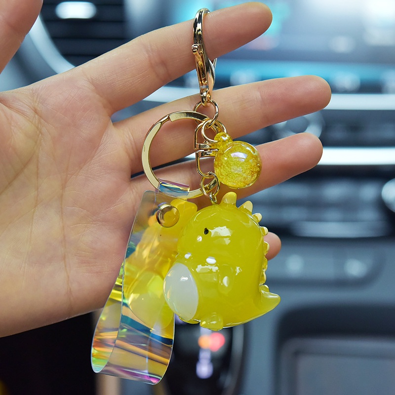Móc khóa hình khủng long dạ quang đáng yêu
