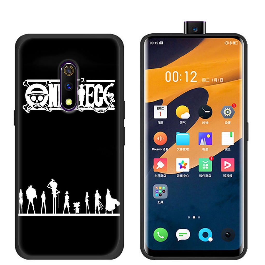 Ốp điện thoại silicon mềm viền đen hình anime One piece cho OPPO RENO Z 2 2Z 10X ACE 2F REALME 3 PRO X LITE 2 A5