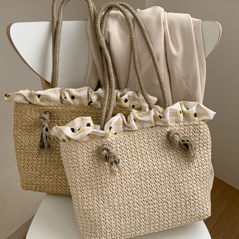Túi cói nữ IELGY cỡ lớn kiểu dáng đơn giản thời trang