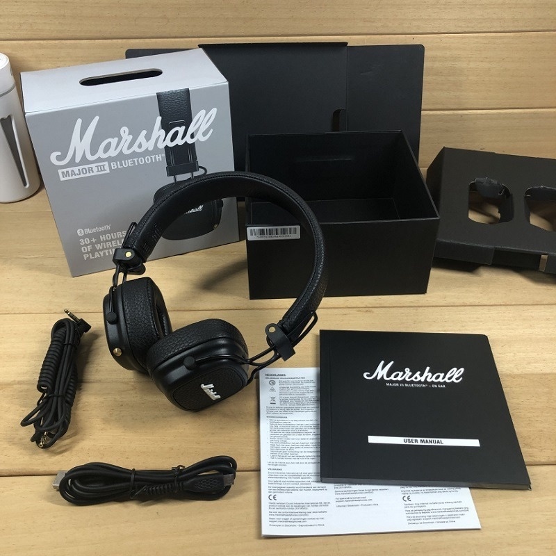 Tai Nghe Chụp Tai Marshall Major 3 III Kết Nối Bluetooth Không Dây Có Micro Âm Thanh Siêu Trầm Và Phụ Kiện
