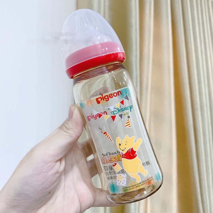 Bình Sữa Pigeon Cổ Rộng PPSU Nội Địa Trung 160ml_240ml, Bình Sữa Cho Bé Sơ Sinh Chống Sặc