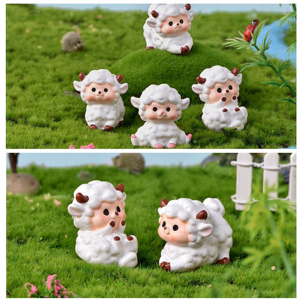 BEAUTY Accessories Micro Landscape Handicrafts Animal Model Sheep Figurines Little Statue DIY Bonsai Ornament Home Decoration Fairy Garden Miniature Dairy Sheep