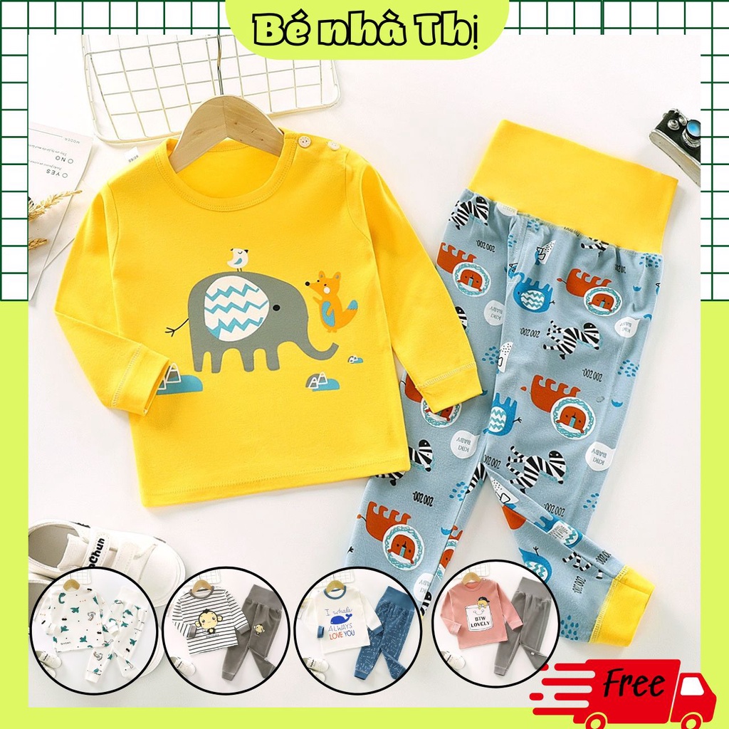 Bộ quần áo thu đông dài tay cho bé trai, bé gái Bộ đồ ngủ cho bé