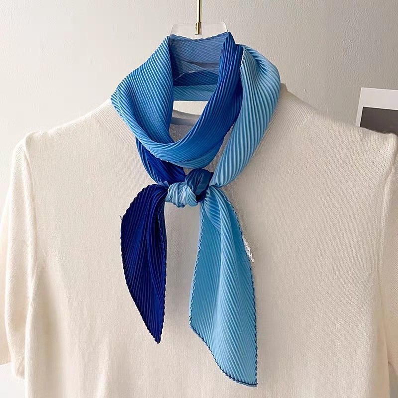 Khăn lụa màu omber đa năng thắt cổ áo sơ mi size 10x130cm