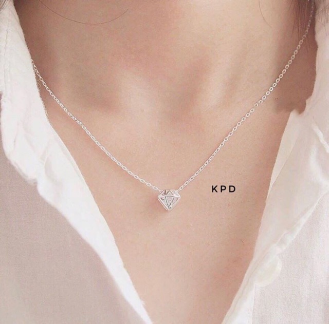 DÂY CHUYỀN NỮ BẠC Ý S925 MẶT ĐÁ SANG CHẢNH