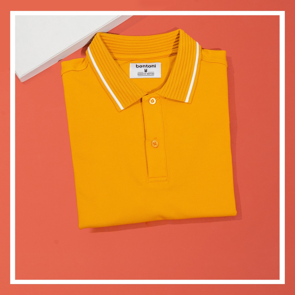 Áo ngắn tay có cổ Bentoni - Gentle Polo AOVABEN158 (Vàng viền trắng - FS)
