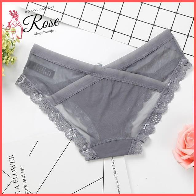 SET 5 Quần Lót Nữ Chất Ren Mỏng Quần Chíp CẠP CHÉO Siêu Sexy - Rose Q381