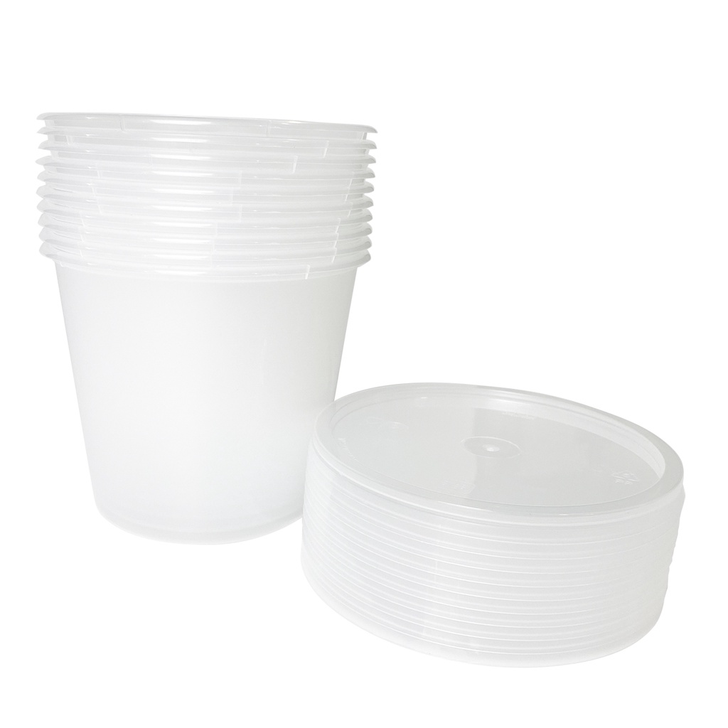 Bộ 10 Hộp Nhựa Tròn PP Cao Cấp EIG Có Nắp Đậy Đựng Thực Phẩm Tiện Dụng