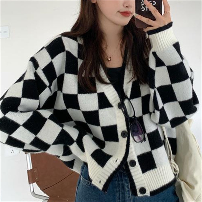 Áo khoác dáng ngắn IELGY phối màu sắc tương phản phong cách Hàn Quốc cho nữ