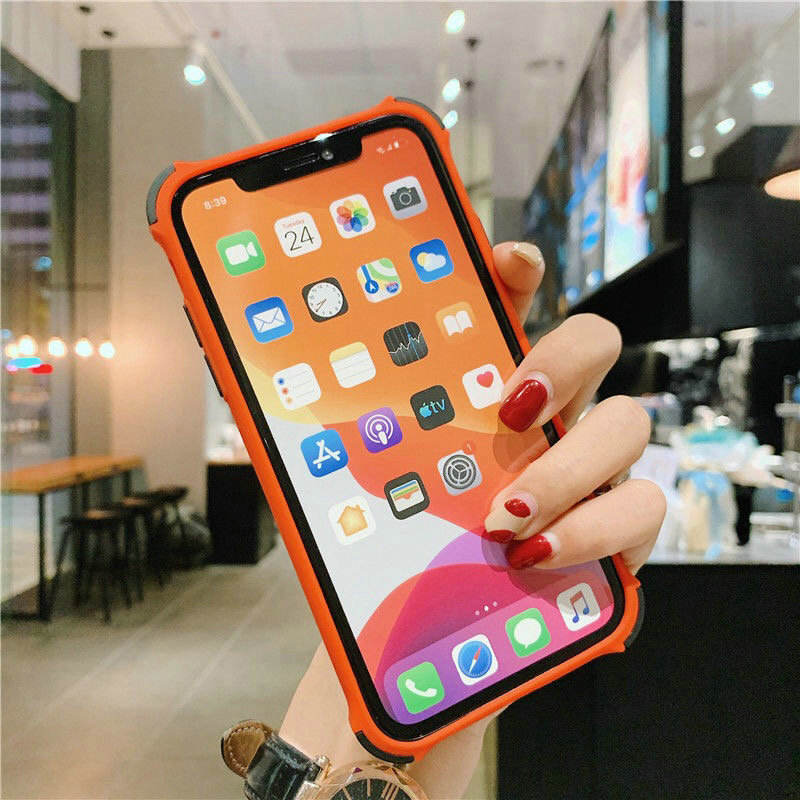 iPhone X Xr Xs 11 12 Mini Pro Max 5s SE 2020 6 6s 7 8 Plus Dây đeo tay màu Ốp lưng chống rơi điện thoại di động Màu tím Màu xám