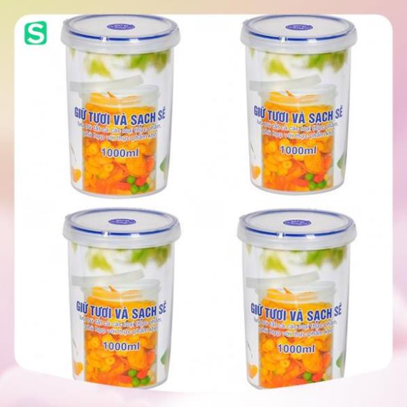 Hộp bảo quản thực phẩm 1000ml Song Long 2408 nắp hít chống vi khuẩn