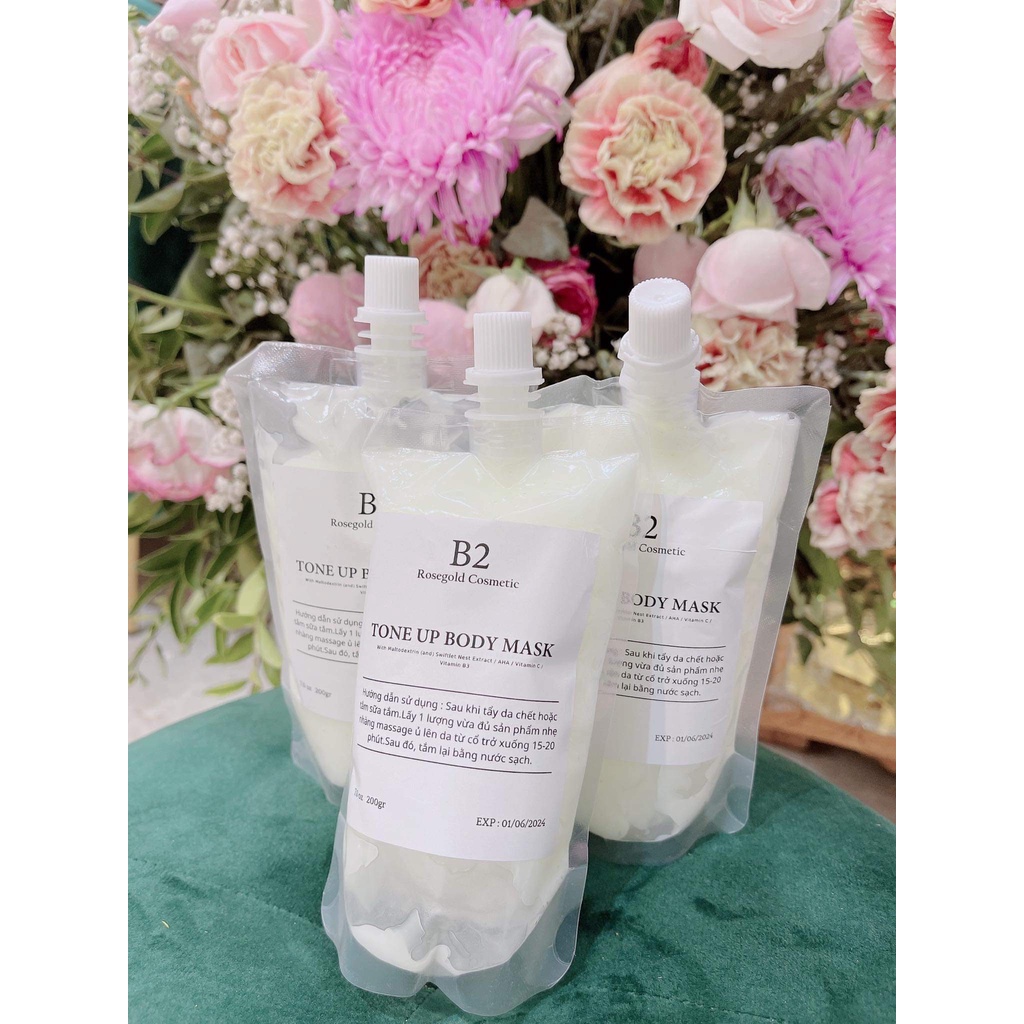 Ủ Trắng Khô Toàn Thân B2 Chiết Xuất Từ Tinh Chất Yến & Hoạt Chất AHA Làm Sạch Da Dịu Da - Cải Thiện Tính Đàn Đồi Da 200g