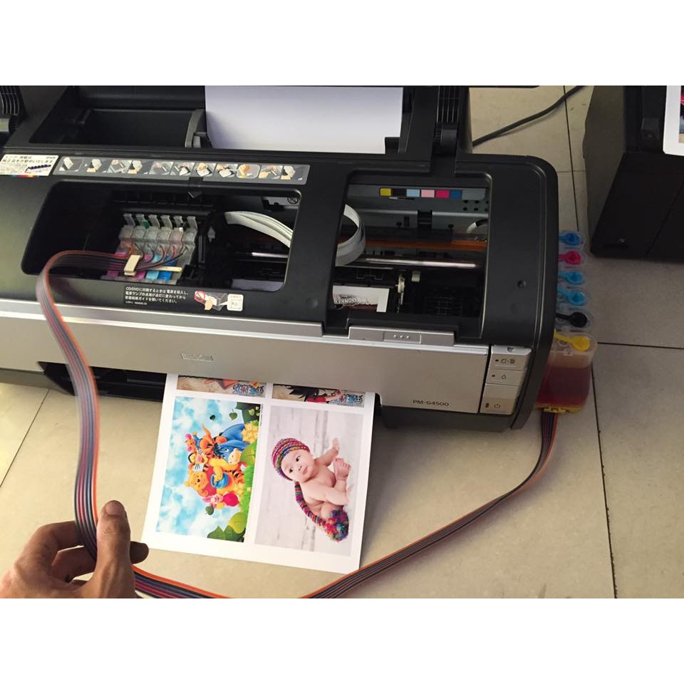 Thanh lí nhanh máy in màu A3 Epson G4500 cũ giá rẻ tặng ngay bộ mực 6 màu trị giá 210k