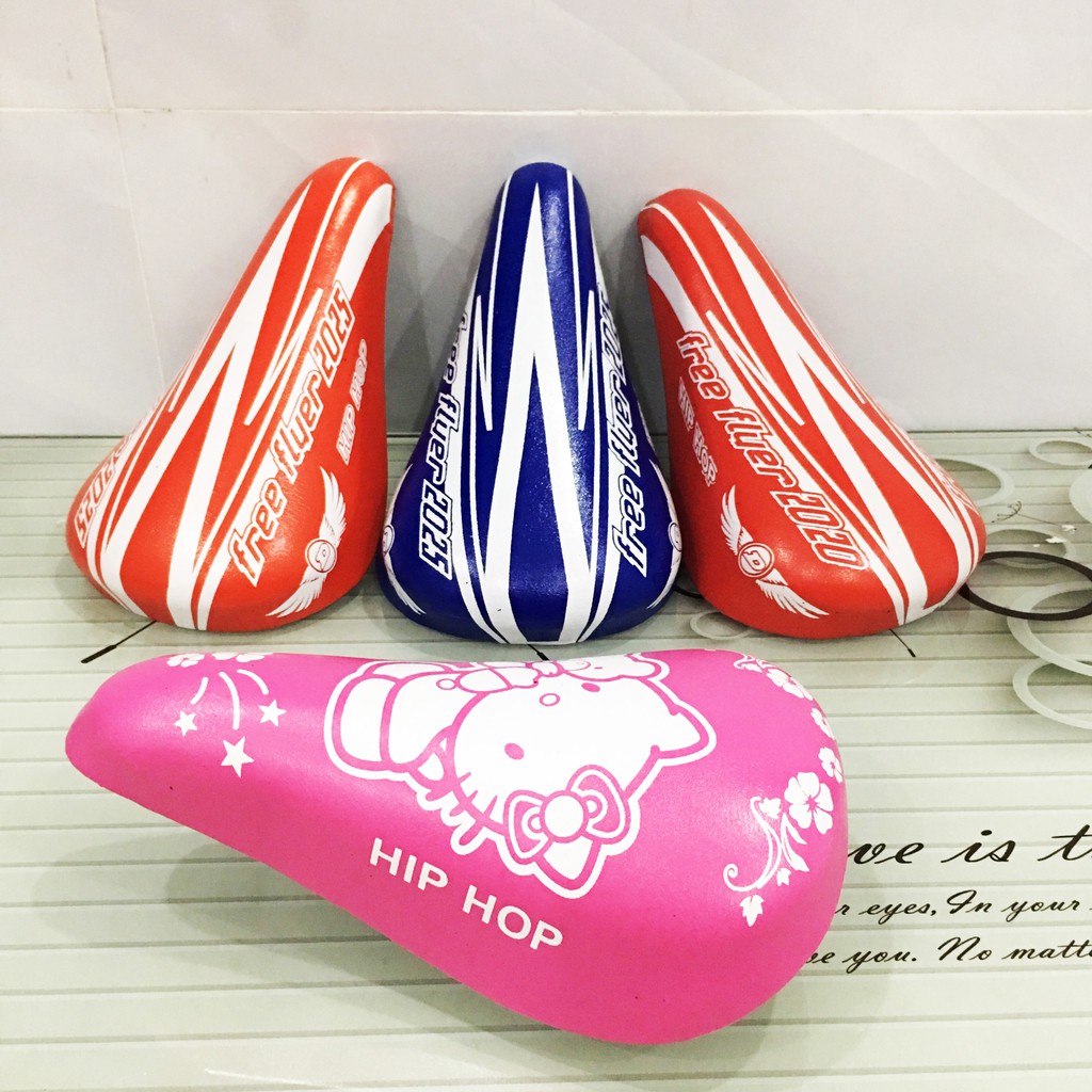 Yên xe đạp trẻ em - yên mềm cho xe đạp, loại đẹp, dày dặn đủ màu xanh, đỏ, hồng