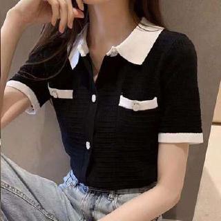 Áo Thun polo Tay Lỡ Dáng Rộng Vải Lụa Lạnh Kiểu Hàn Quốc Thời Trang 2020 Cho Bạn Gái