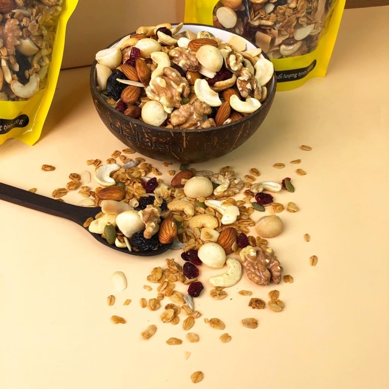 COMBO 2 GÓI GRANOLA+ GÁO DỪA KÈM MUỖNG Olaben Nutrition