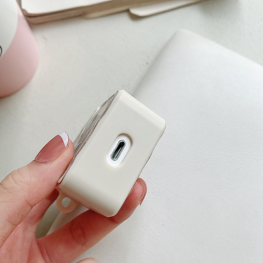 Vỏ bảo vệ hộp sạc tai nghe SPRISE bằng silicon họa tiết gấu thời trang thích hợp cho Airpod 1/2/Pro/3