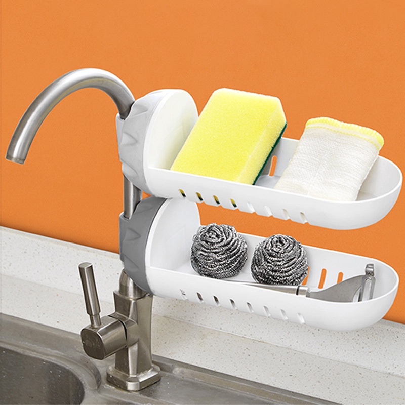 Giá đựng đồ dùng gắn bồn rửa không cần khoan tiện dụng
