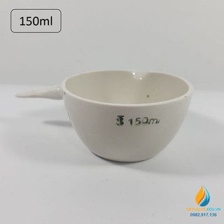 Bát sứ nung mẫu dung tích 150ml, có tay cầm, bát sứ chịu nhiệt độ cao phòng thí nghiệm